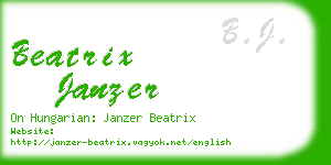 beatrix janzer business card